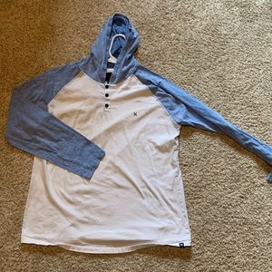 Hurley blue and white hooded T-shirt
